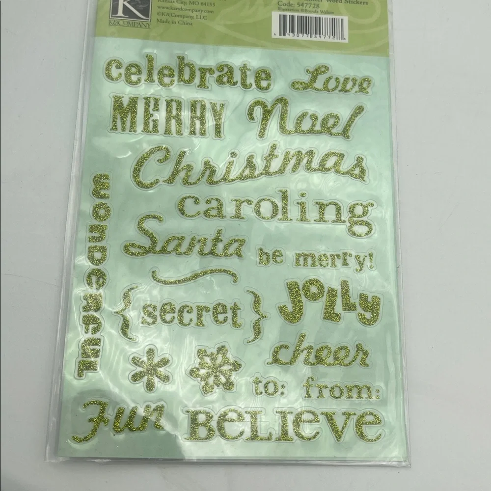 Winter Scrapbooking Supplies Snow Snowflakes Stickers Embellishments Words New